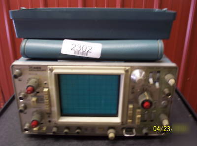 Tektronix 465 oscilloscope w/ document pouch and handle