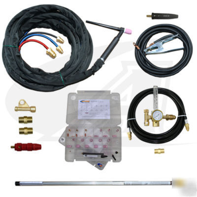 Basic universal tig torch package - 25' cables - air 