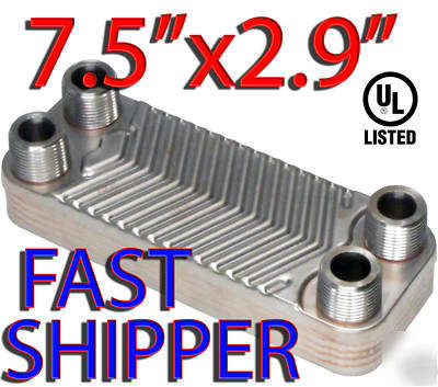 10 plate heat exchanger SS304 copper brazed 3/4