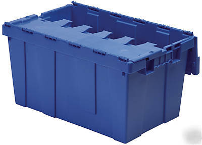 100 buckhorn plastic storage box, bin, totes hinged lid