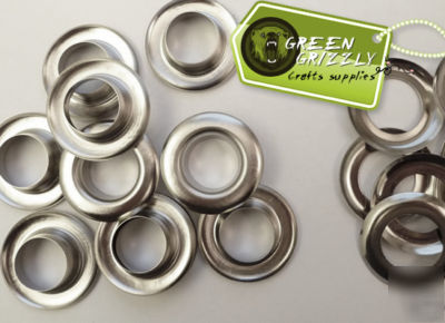 100 eyelets 17/32MM + washers nickel -stainless steel 
