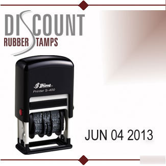 Shiny self-inking rubber date stamp - S400 - black ink