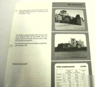 Michigan 1990 w 380 dozer sales brochure lot