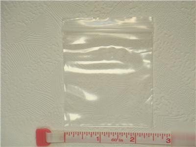 100 pcs clear plastic bag ziplock 2.6X3.2