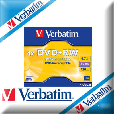 3 verbatim dvd+rw 4.7GB matt silver discs 43246