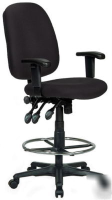 Ergonomic drafting chair by harwick in black fabric