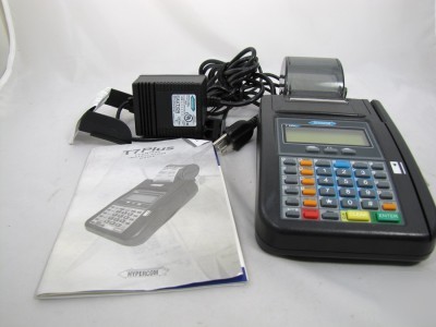 Hypercom T7 plus credit card terminal, printer, swiper