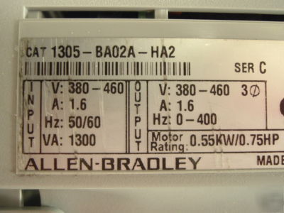 New allen bradley 1305-BA02A-HA2, ac drive & terminal, 