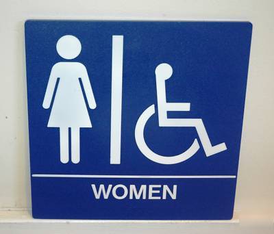 Women + handicap restroom sign 8
