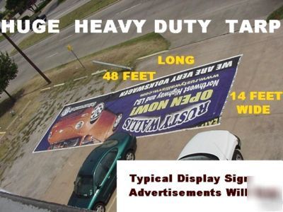 Heavy duty hay cover tarp 14' x 48' size 