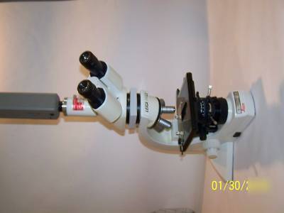 Leica dmls / dm ls stereo microscope with camera.