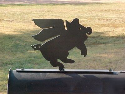 Mailbox topper - metal - when pigs fly