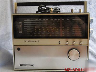 1980's realistic patrolman 9 am/fm sw mb psb air radio