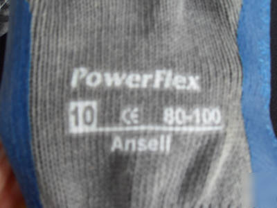New 12 ansell powerflex kevlar latex gloves 80-100 