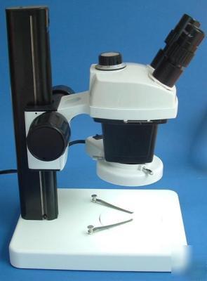 New stereo zoom microscope+track stand+flur.light fshp 