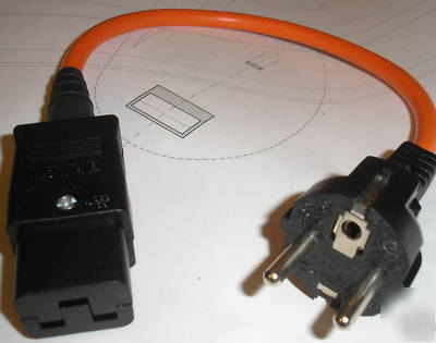 Schuko plug 16A 1.5MMÂ² iec C19 socket adapter 0.25M ora
