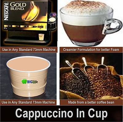 73MM creamy cappuccino coffee 4 in cup vending machines