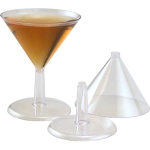 Mini plastic martini glasses - case of 250 - 2 oz