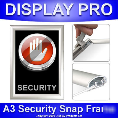 A3 security snap frame wall poster holder clip display