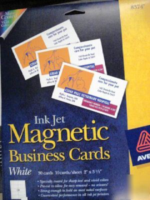 Avery 8374 ink jet magnetic business cards white 30/pak