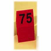Cal-mil numbered table tents red back black numbers |1