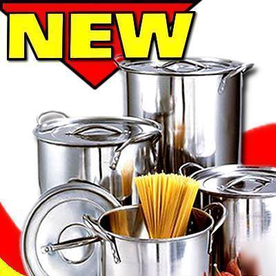 New 4 ex large stainless steel stock pot set stockpots
