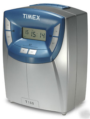 New acroprint T100 timex atomic auto time clock w/rack