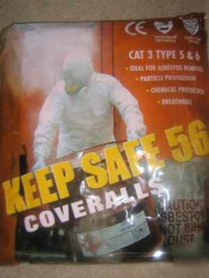  X10 type 5&6 disposable asbestos removal coveralls lrg