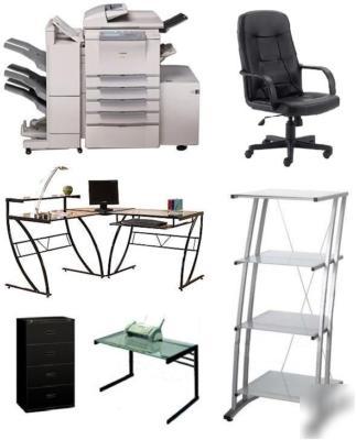 2 production copiers: regular & color, office furniture