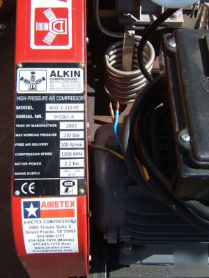 Alkin W31 breathing air compressor scuba tank W31 high