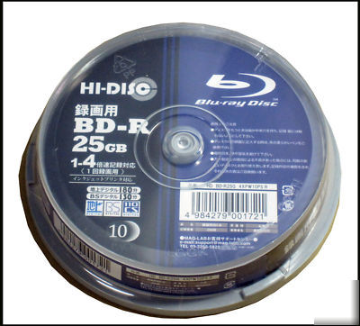 New 1 free sony blu ray +10 hi-disc dvd bluray 25GB 4X 