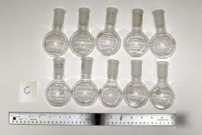 $330 valu 10/set pyrex 100 ml round bottom flasks 24/40