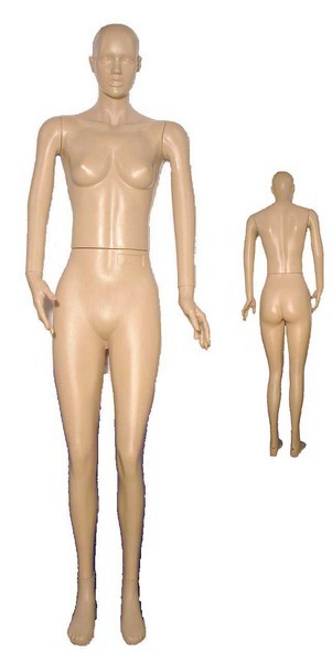 Female free standing mannequin nude arms move durable 