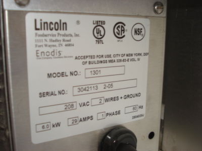 Gently used lincoln impinger oven model #1301