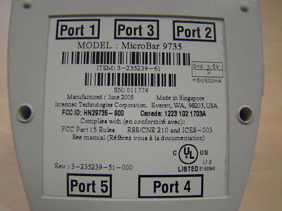Intermec microbar 9735 barcode adapter base station 