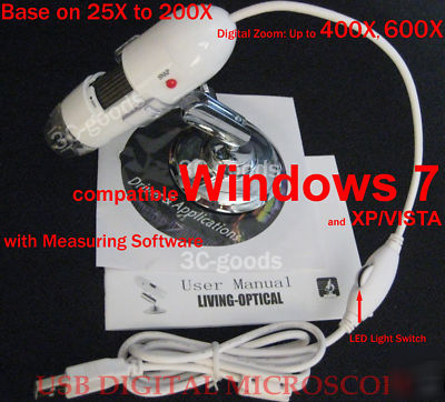 2.0MP usb microscope up to 600X with measuring software