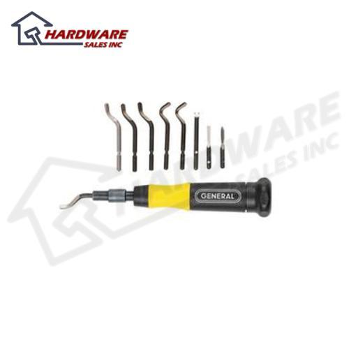 New general tools 75409 9PC swivel head deburring kit 