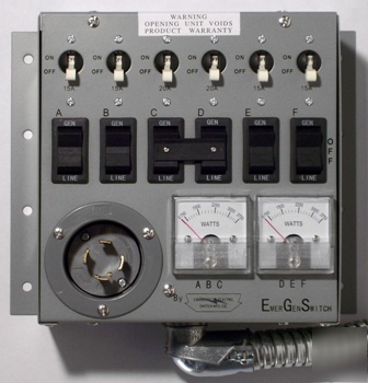 6 circuit emergen switch manual transfer switch 6-7501A