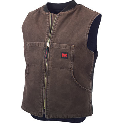 Tough duck washed quilt lined vest xxx-l, chestnut