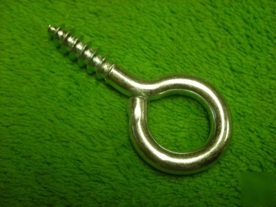 80 zinc large screw eye eyes eyelet eyelets #6 1-15/16