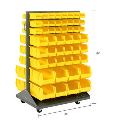 Storage bins pick rack mobile - commercial - 84 bins