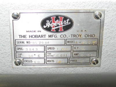 Hobart**20 qt mixer**model a-200-t