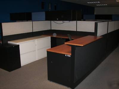  teknion reception office modular cubicle stations