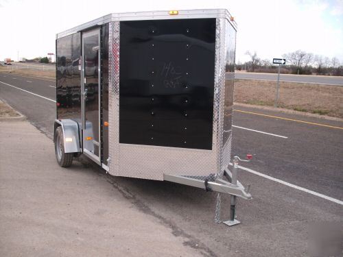 New 6 x 10 6X10 enclosed utility cargo trailer v-nose 