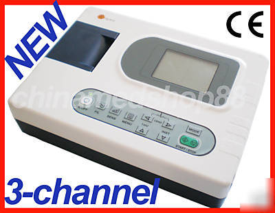 New brand 3-channel ecg ekg machine electrocardiograph