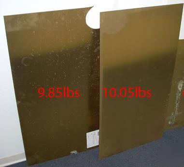 2 pieces) 20 lbs of brass sheet metal - art material