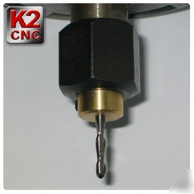 K2 cnc router 2 qty 1/8 bit holder - brass (.5