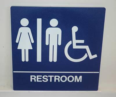 Unisex + handicap restroom sign 8
