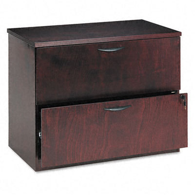 Hon company two-drawer lateral file pedestal, mahogany