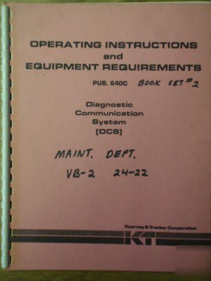 Kearney & trecker diagnostic system operations manual
